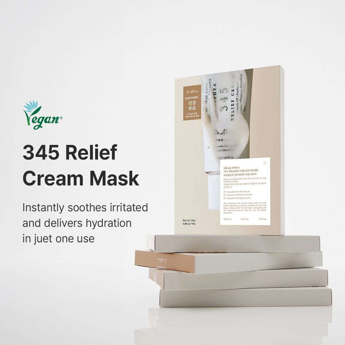 Dr.Althea 345 Relief Cream Mask (Pack of 4), Korean Vegan Skin Care