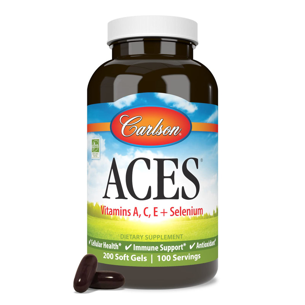 Carlson ACES, Vitamins A, C, E + Selenium, Cellular Health, 200 Softgels