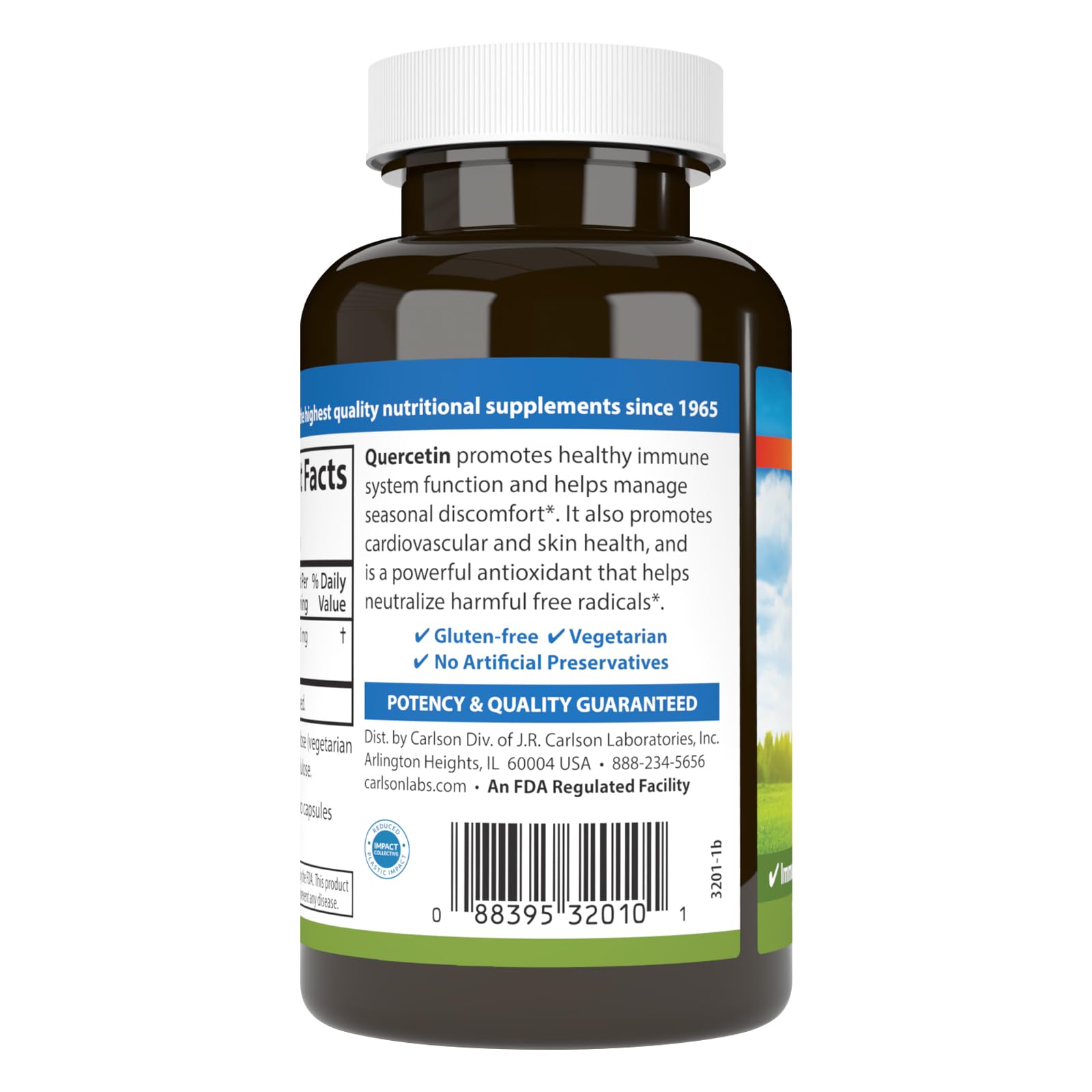Carlson Quercetin, 500 mg, Seasonal Support, 120 Vegetarian Capsules
