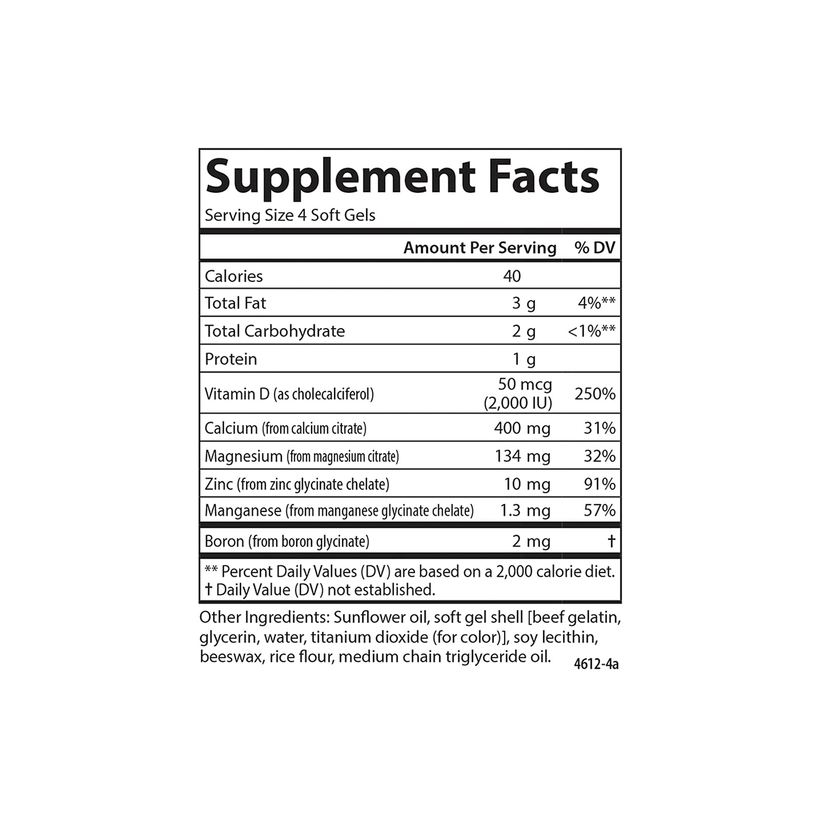 Carlson Nutra-Support Bone, Calcium, Magnesium, 180 Softgels