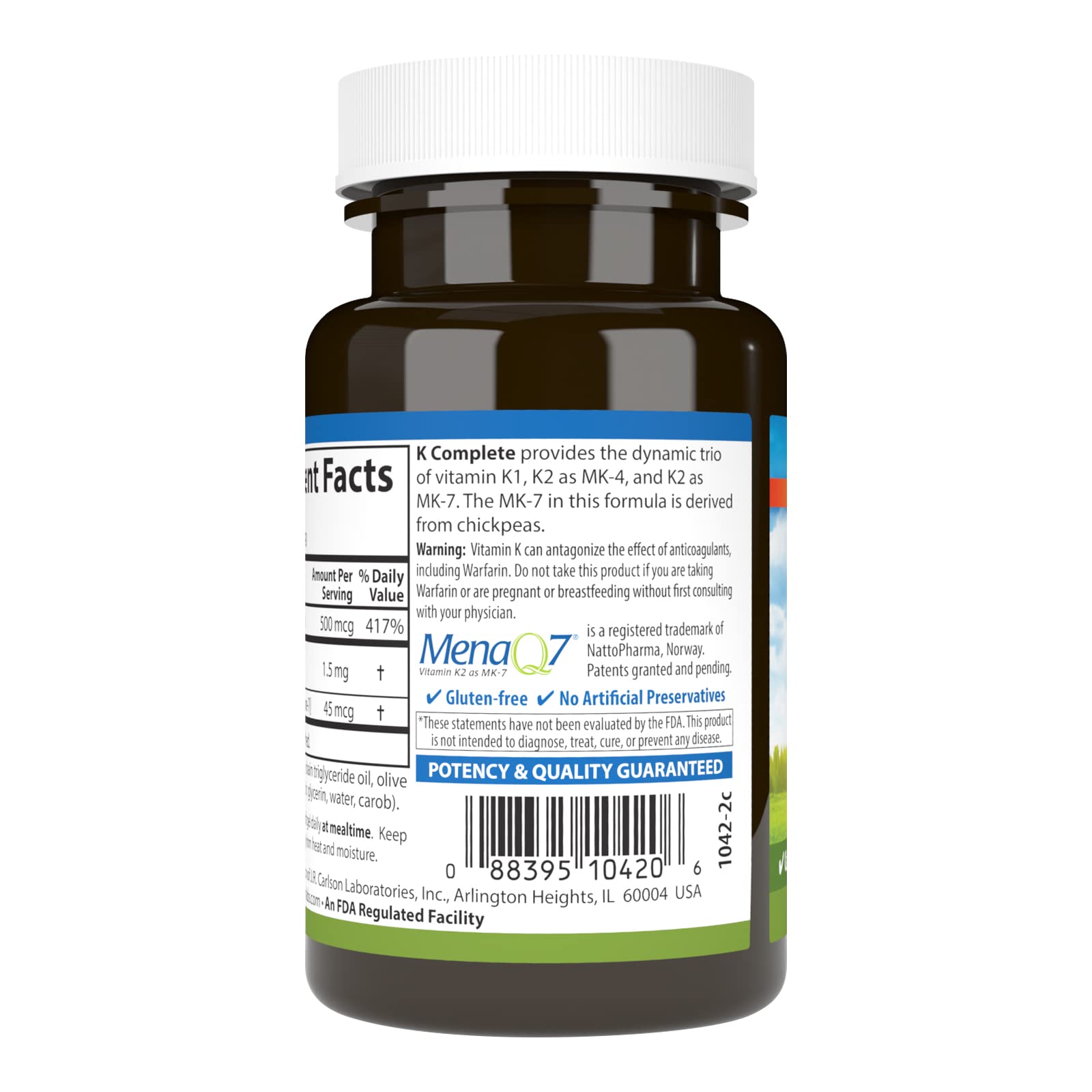 Carlson K Complete, Vitamin K-1, K2 as MK-4, 90 Softgels
