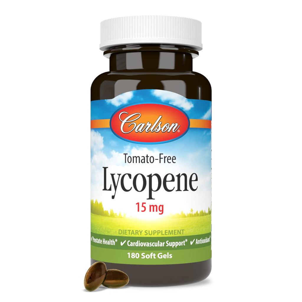 Carlson Lycopene, 15 mg, Tomato-Free, Prostate Health, 180 Softgels