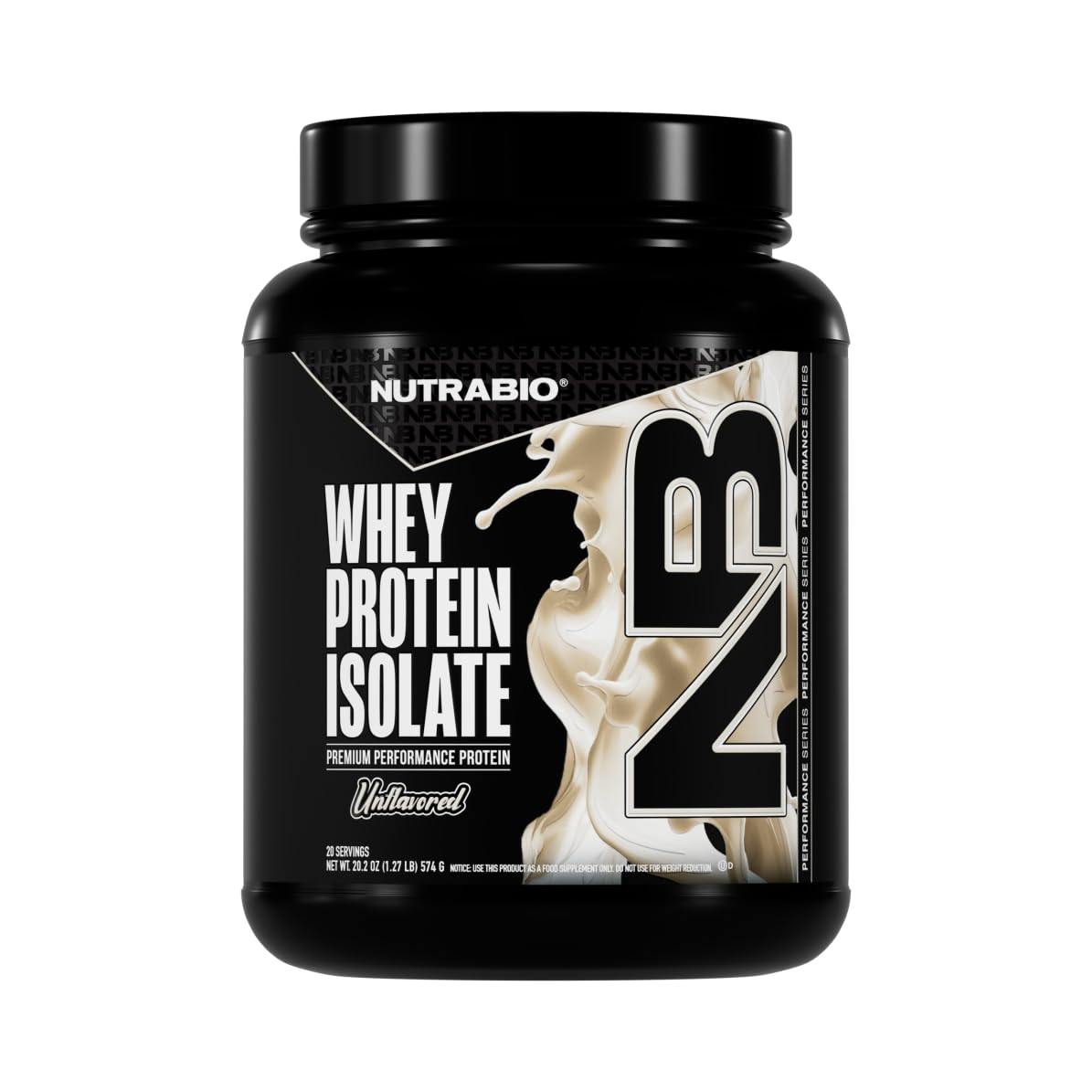 NutraBio 100% Whey Protein Isolate Protein Powder, 25g Protein with Complete Amino Acid Profile, Non-GMO, Soy & Gluten Free, Low Carb, Low Calorie Whey Protein Powder, Raw Unflavored, 20 Servings