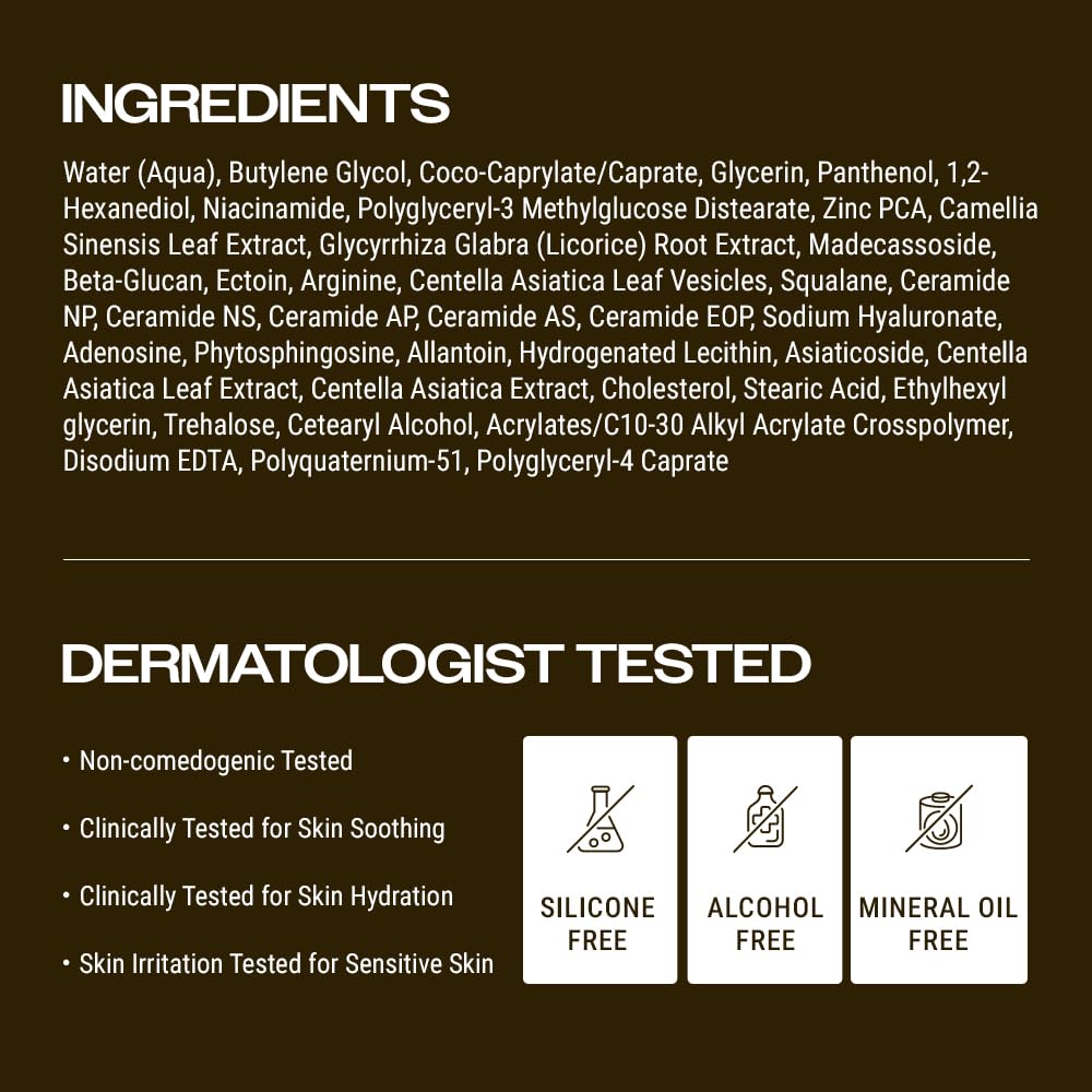 YUMU Cica Exosome Zinc Blemish Relief Cream, Face Moisturizer for Sensitive, Acne-Prone Skin, Lightweight, Breakouts, Barrier Repair, Hydration, Soothing, Oil-Free, Korean Skincare (80 ml/2.70 fl.oz.)
