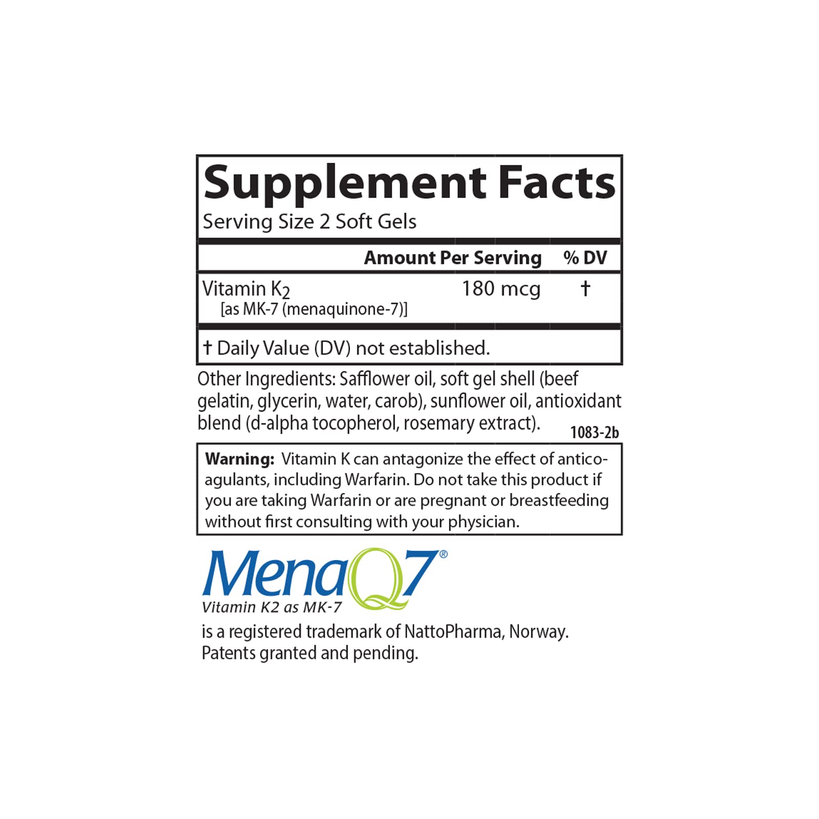 Carlson Vitamin K2 MK-7 (Menaquinone), 180 mcg, Bone Support, 180 Softgels