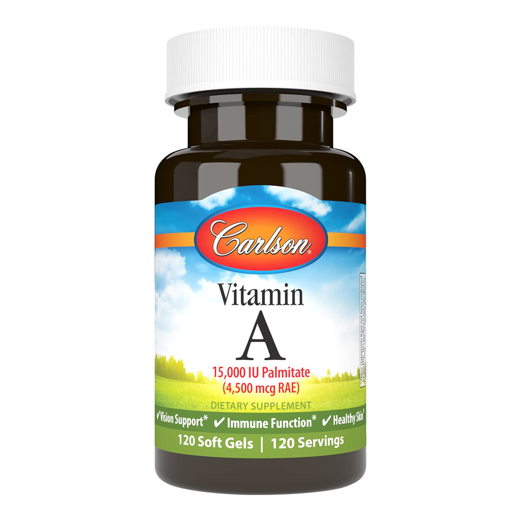 Carlson Vitamin A, 15000 IU, Palmitate (4500 mcg RAE), 120 Softgels