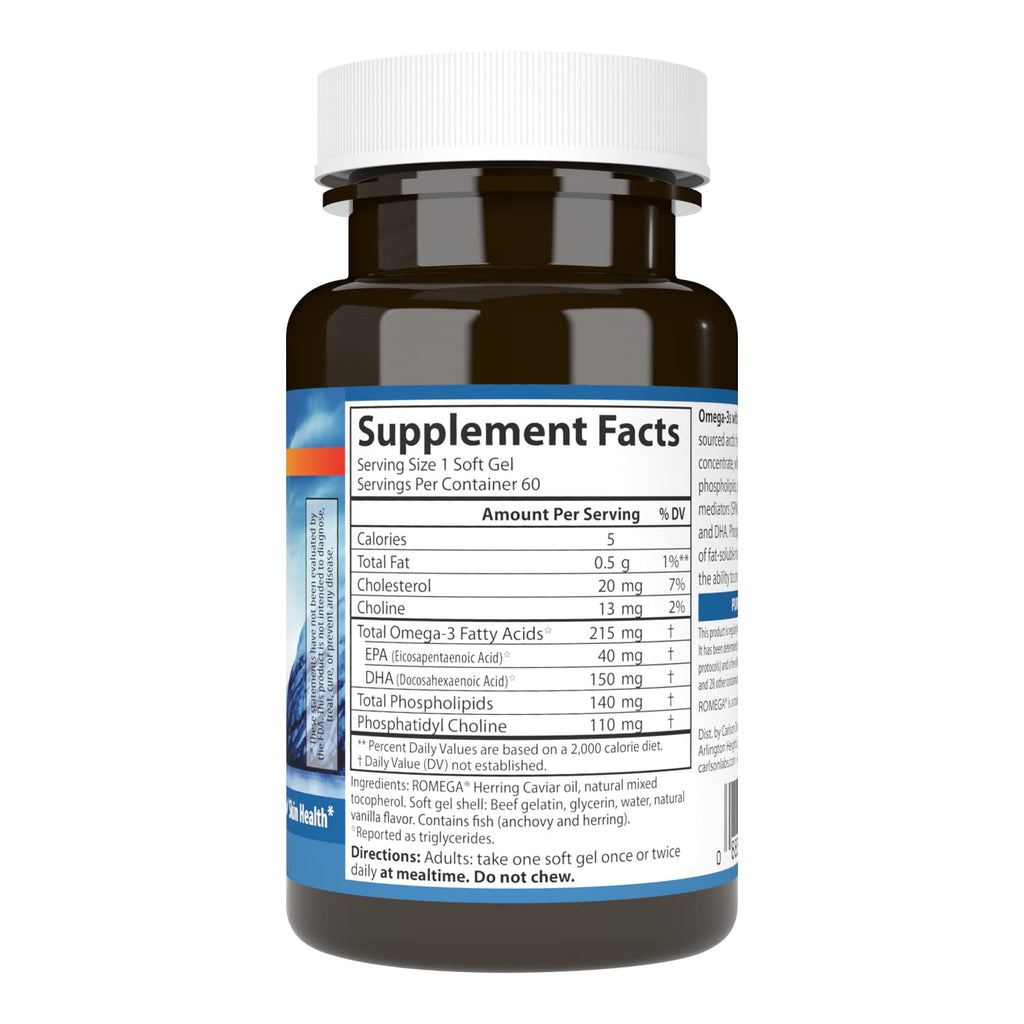 Carlson Omega-3s with SPMs, Phospholipid Omega-3s, 60 Softgels