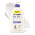 Aveeno Stress Relief Moisturizing Body Lotion, Lavender Scent with Prebiotic Oat for Sensitive Skin, Lightly Scented Lotion with 48-Hour Hydration, Fast Absorbing, Non-Greasy, Value Size 33 Fl Oz