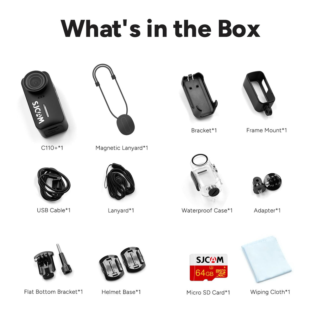 SJCAM C110 Plus 4K Action Camera, Mini Magnetic POV Body Cam