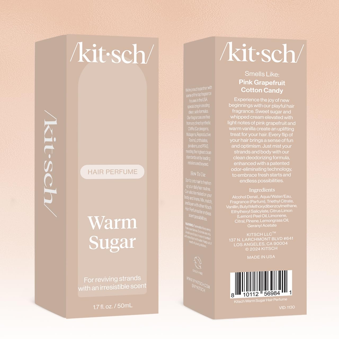 Kitsch Hair Perfume for Women – Hair Spray & Body Mist – Warm Sugar, 50mL