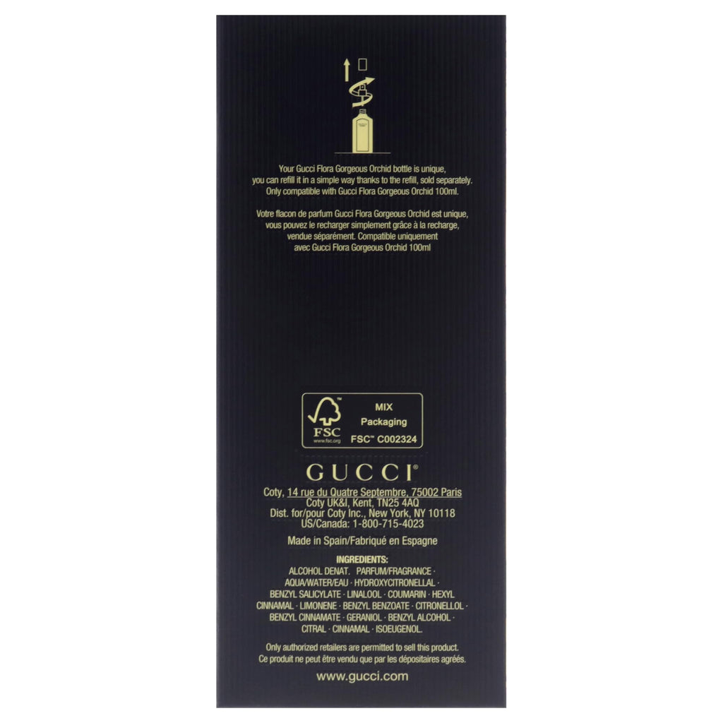 Flora Gorgeous Orchid by Gucci for Women - 3.3 oz EDP Spray (Refillable)