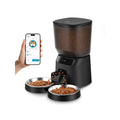 Automatic Cat Feeders WiFi for Two Cats, 5L/20 Cups Double Automatic Cat Food Dispenser with APP Control, 2 Stainless Bowls, Timer Setting 20 Portions 10 Meals Per Day