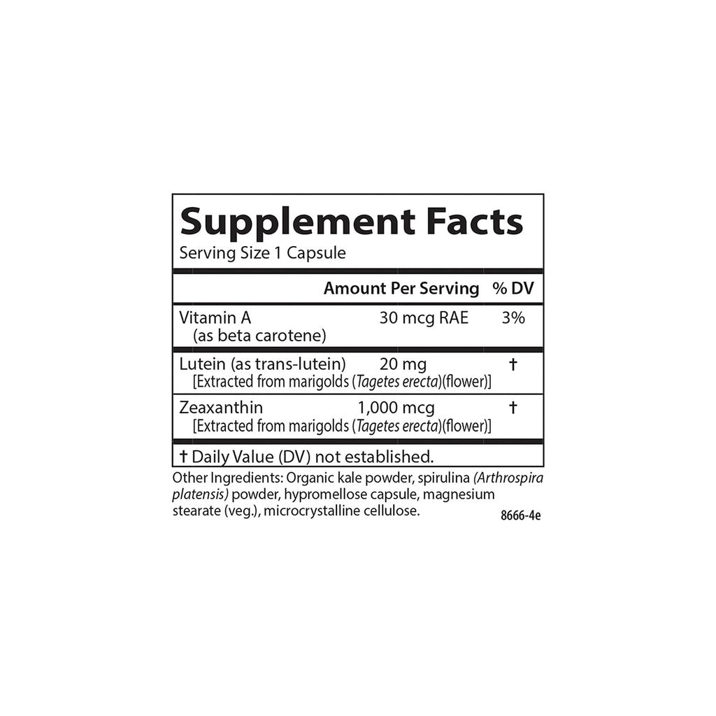 Carlson Lutein & Greens, 20 mg, Vision Support, 60 Vegetarian Capsules