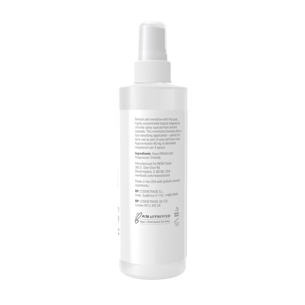 NOW Foods Solutions, Magnesium Topical Spray, from the Ancient Seabed, Highly Concentrated, 8 Fl Oz (Pack of 1)