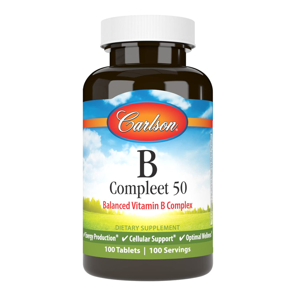 Carlson B Compleet 50, Balanced Vitamin B Complex, 100 Tablets