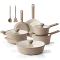 SENSARTE Ceramic Nonstick Pots and Pans Set, Nontoxic Cookware Set 17pcs