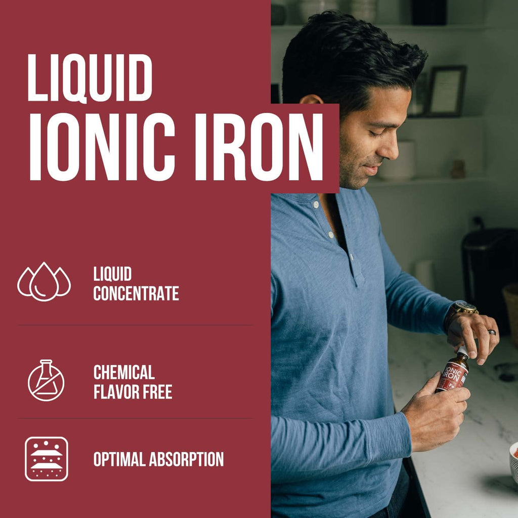 Ionic Liquid Iron Supplement (About 236 Servings) – Ionically Charged, Earth-Sourced Mineral Formula; Small 5-Drop Servings for Easy Use, Liquid Concentrate, Unflavored, Vegan – 2 fl oz (60 mL)