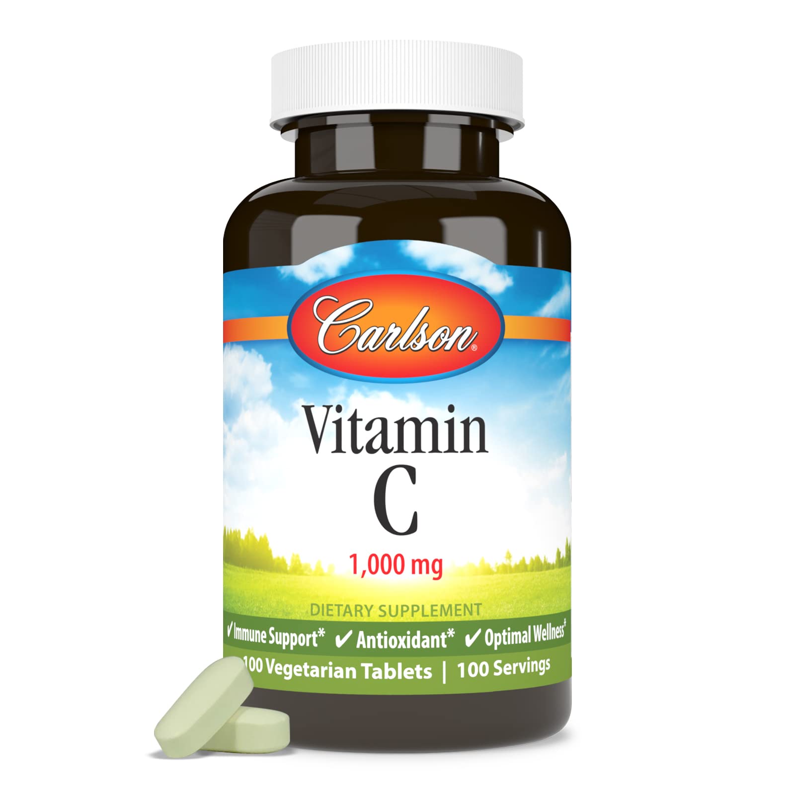 Carlson Vitamin C 1,000 mg (1 g), Pure Vitamin C, 100 Tablets