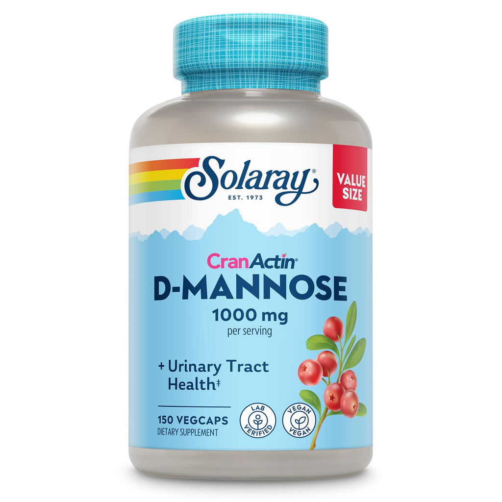 SOLARAY D-Mannose with CranActin Cranberry 400 mg, 150 VegCaps