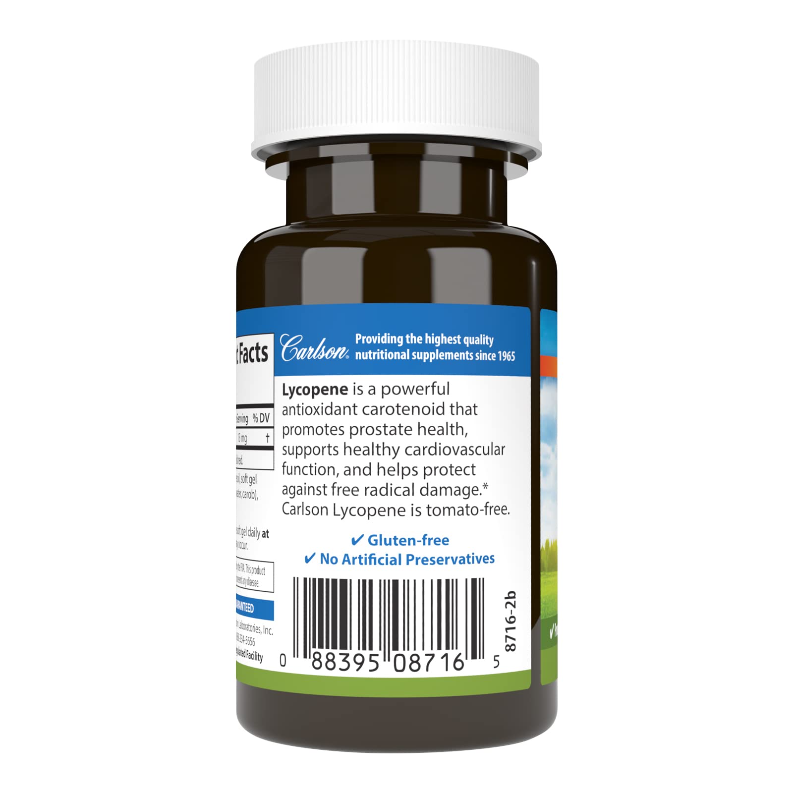 Carlson Lycopene, 15 mg, Tomato-Free, Prostate Health, 180 Softgels