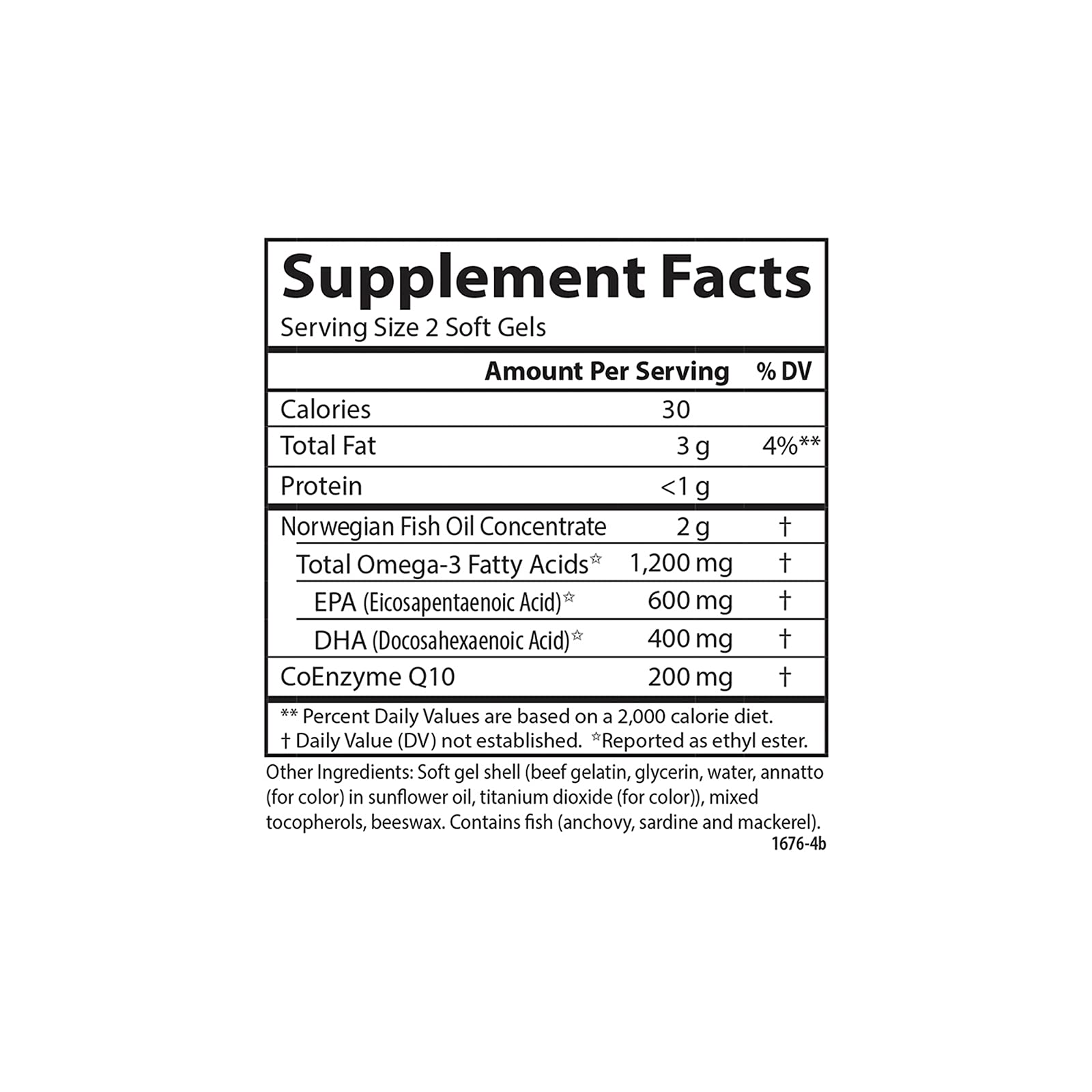Carlson Fish Oil Q, 1200 mg, Omega-3s, 200 mg CoQ10, 120 Softgels