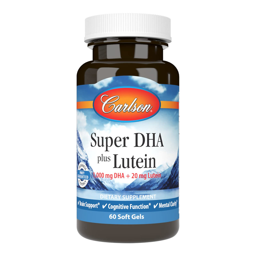 Carlson Super DHA Plus Lutein, 1000 mg, DHA, 20 mg Lutein, 60 Softgels