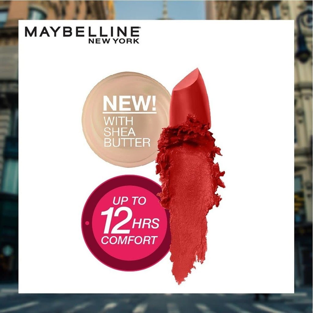 Maybelline Color Sensational Creamy Matte Lipstick, Craving Coral, 0.15 oz.