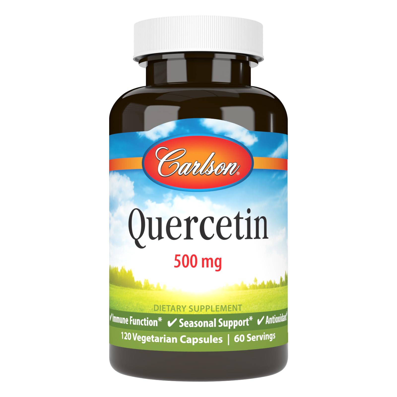 Carlson Quercetin, 500 mg, Seasonal Support, 120 Vegetarian Capsules