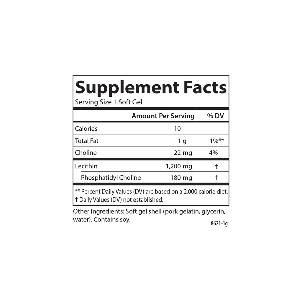 Carlson Lecithin, Non-GMO, 1200 mg, 100 Softgels