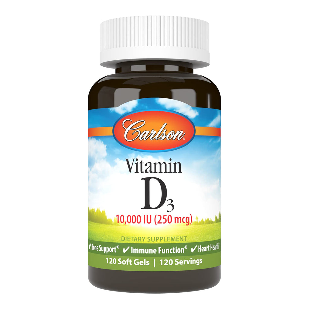Carlson Vitamin D3 10000 IU (250 mcg), Bone Health, 120 Softgels