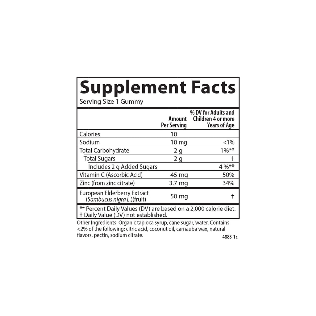 Carlson Kid's Black Elderberry Gummies, 100 mg, 60 Vegetarian Gummies