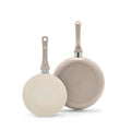 GreenLife 2 Piece (8" & 10") Ceramic Nonstick Skillet Set, Beige Taupe
