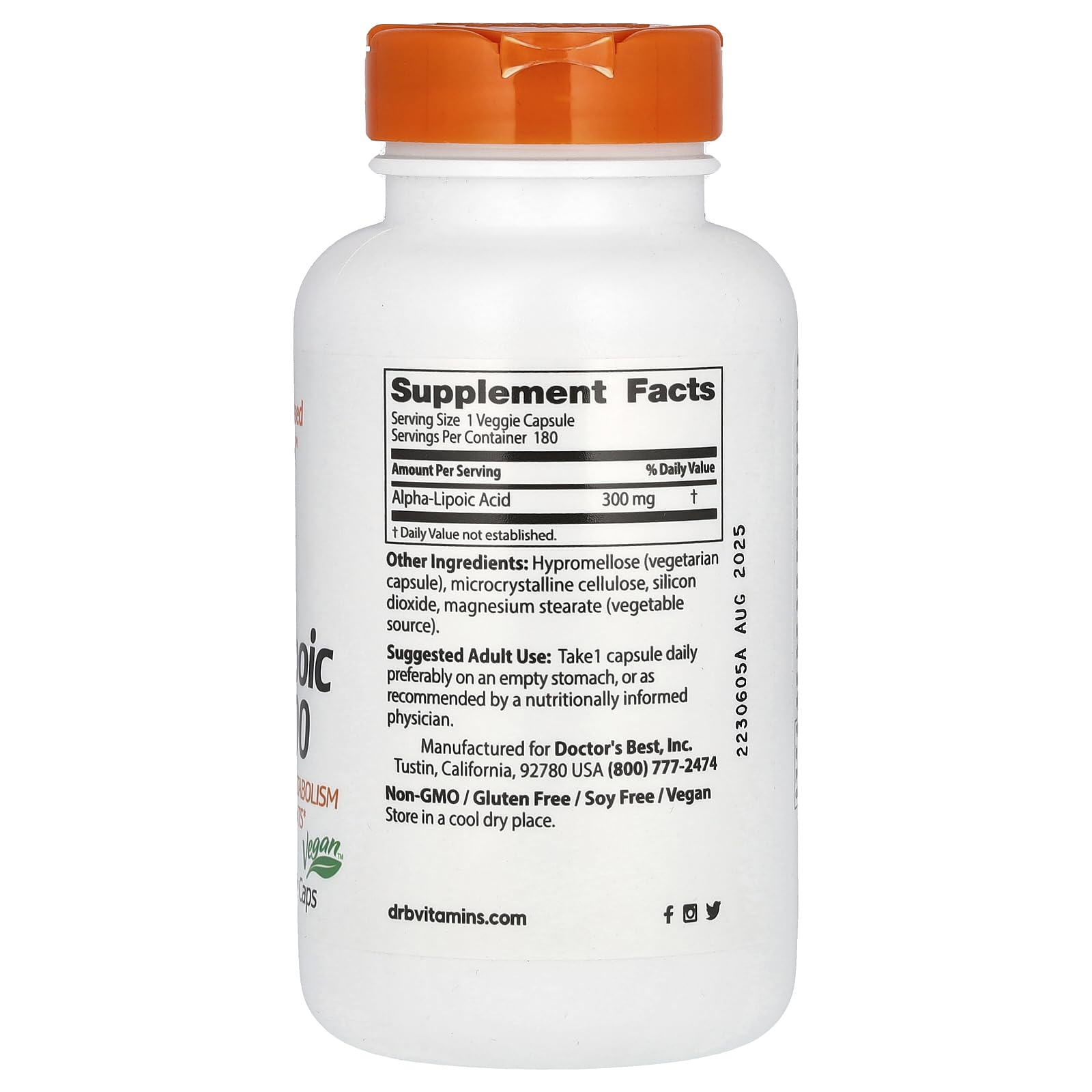 Best Alpha Lipoic Acid 300-180 - VegCap