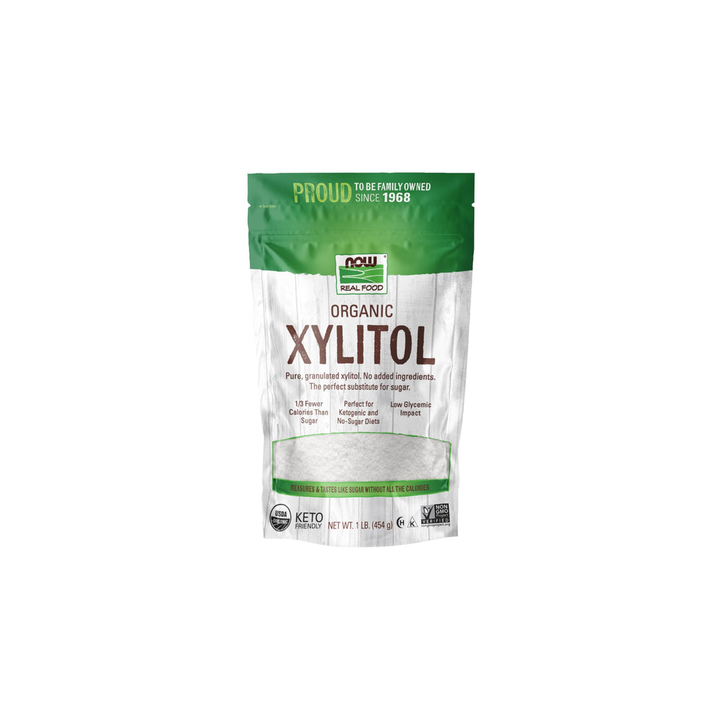 NOW Foods, Organic Xylitol, Pure with No Added Ingredients, Keto-Friendly, Low Glycemic Impact, Low Calorie, 1-Pound