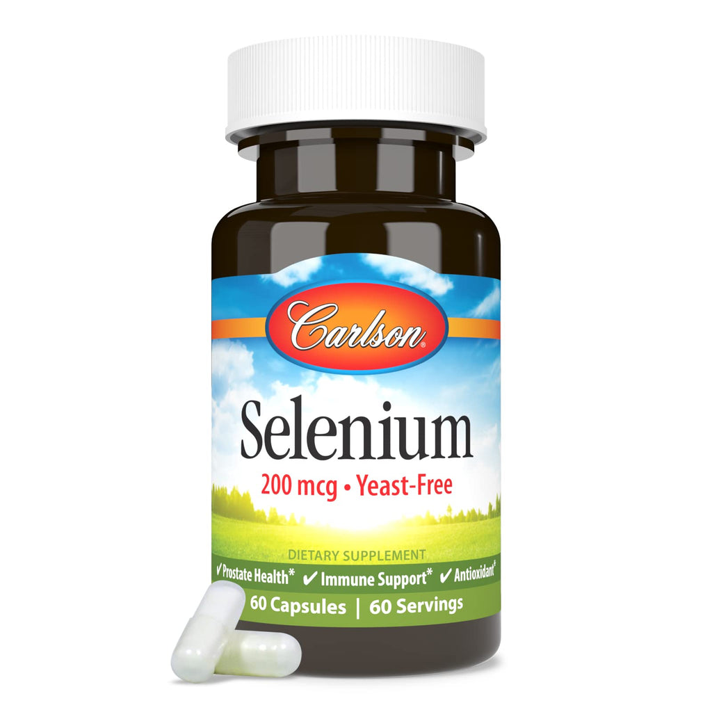 Carlson Selenium, 200 mcg, Yeast-Free, Prostate Health, 60 Capsules