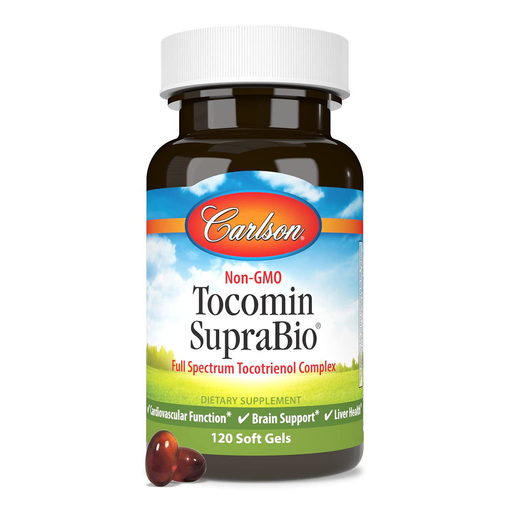 Carlson Tocomin SupraBio, Non-GMO Tocotrienols, Alpha, 120 Softgels