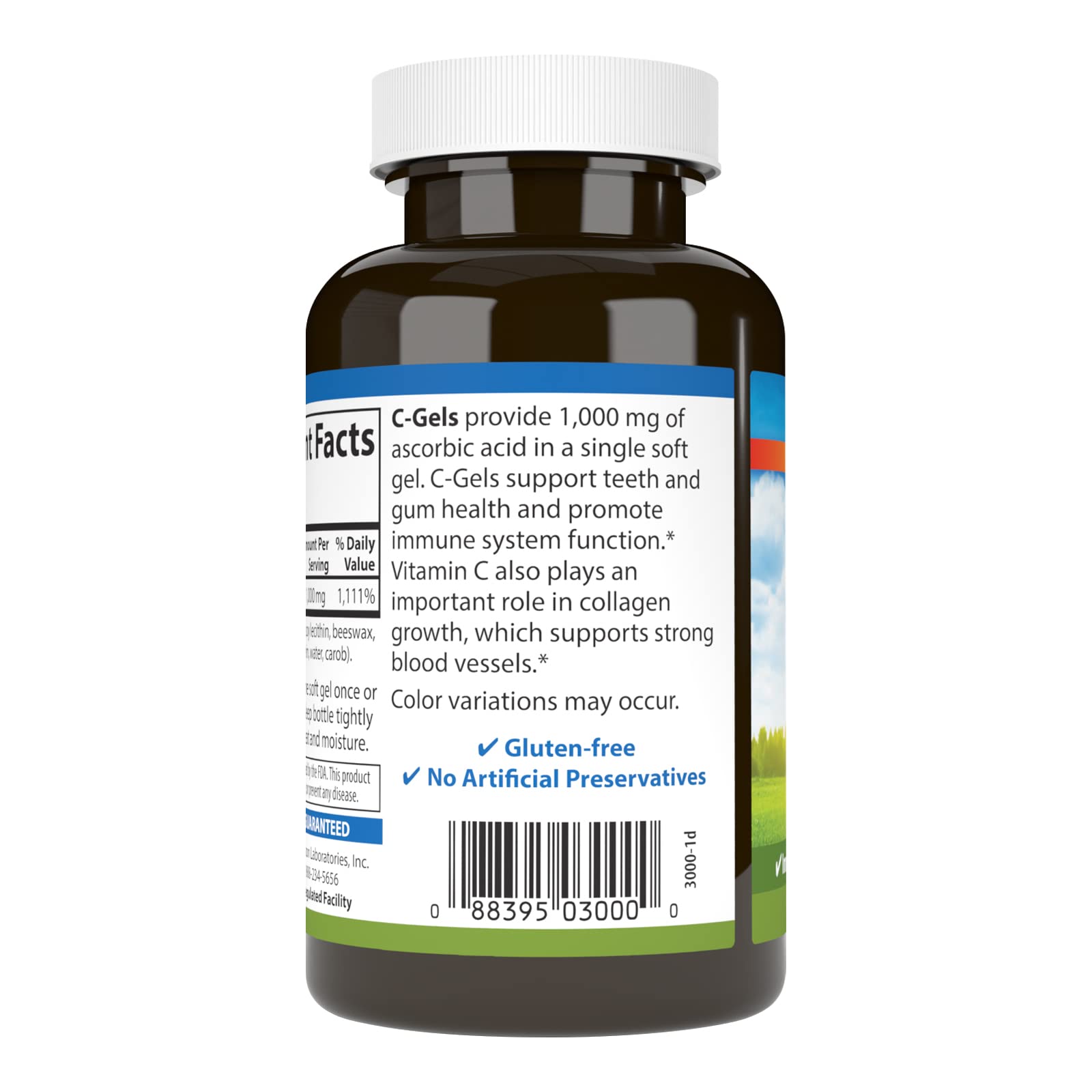 Carlson C-Gels, 1000 mg (1 g), Vitamin C Softgels, 60 Softgels