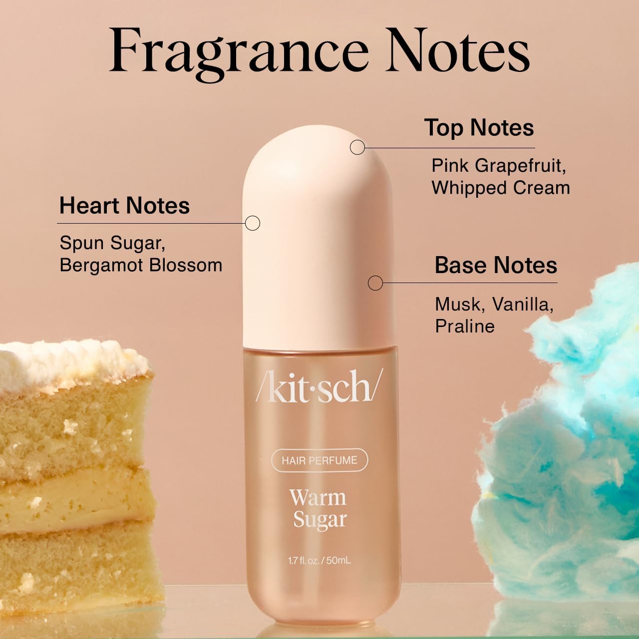 Kitsch Hair Perfume for Women – Hair Spray & Body Mist – Warm Sugar, 50mL
