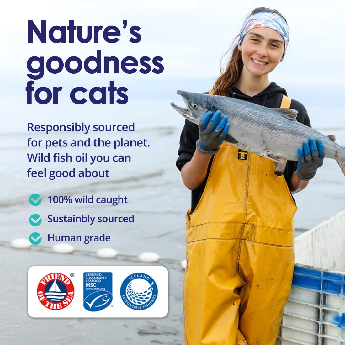 Premium Omega 3 Fish Oil for Cats - Wild Alaskan Salmon Oil Supplement for Skin and Coat - Liquid Cat Supplement for Shedding Control & Cat Dandruff