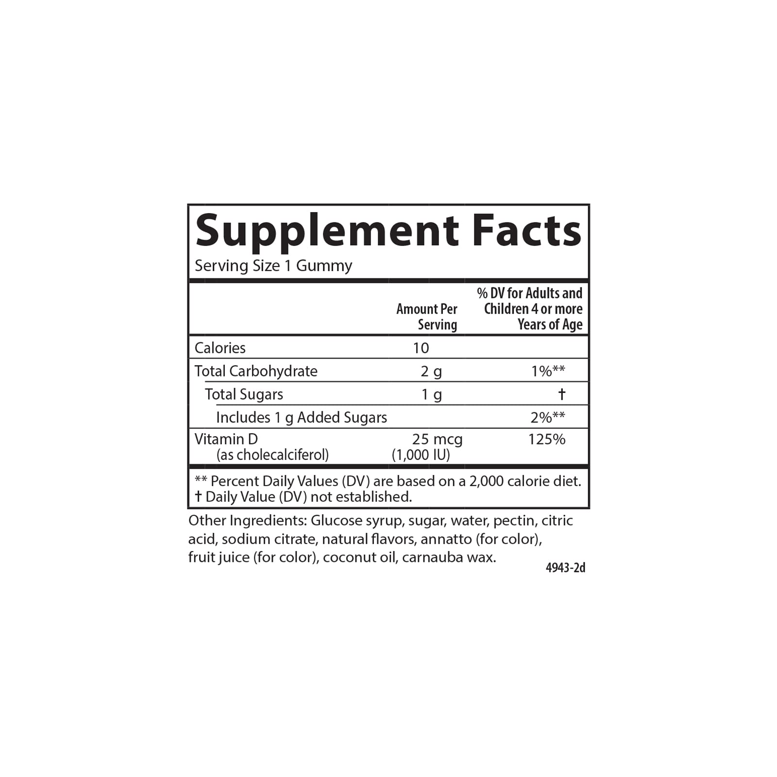 Carlson Kid's Vitamin D3 Gummies, 1000 IU (25 mcg), 60 Vegetarian Gummies