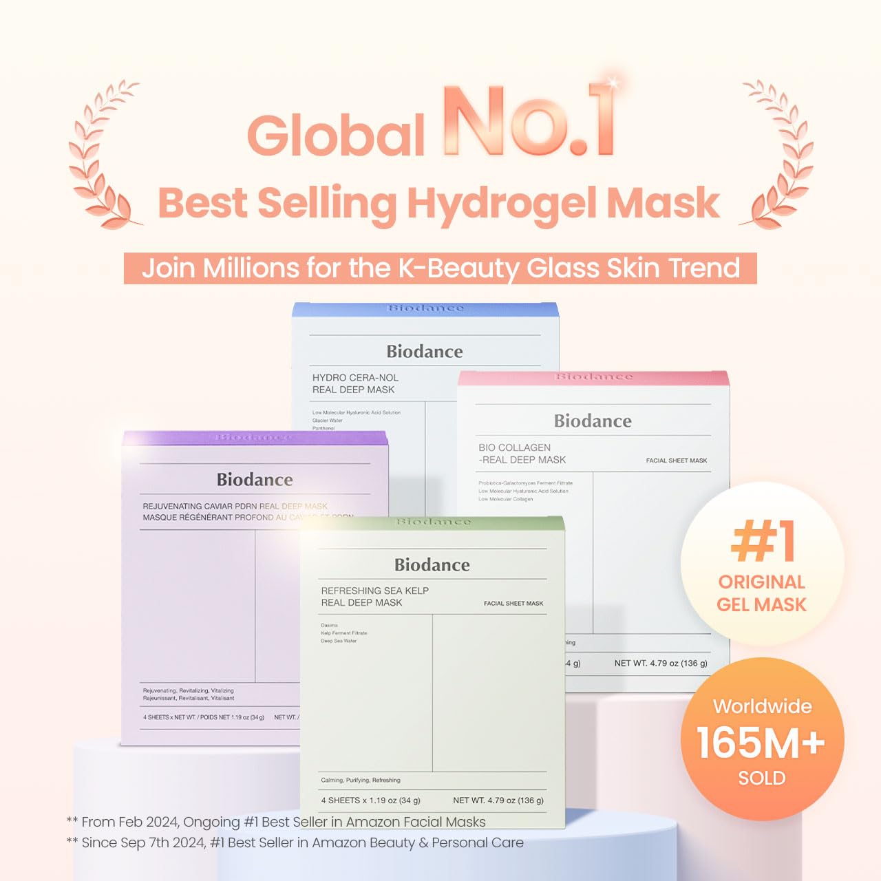 BIODANCE Soothing & Renewal Duo: Sea Kelp & Caviar PDRN Real Deep Overnight Gel Mask for Glass Skin, Korean Skin Care, Skin Care Set