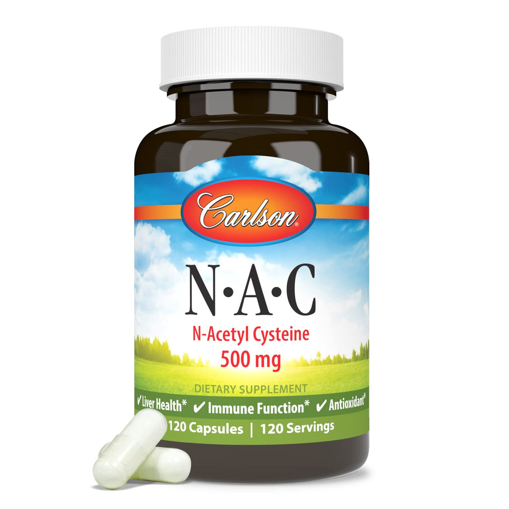 Carlson NAC, N-Acetyl Cysteine, 500 mg, 120 Vegetarian Capsules