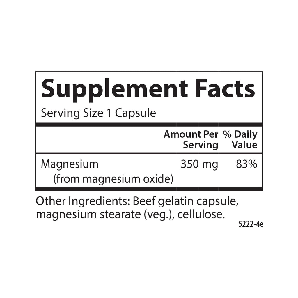 Carlson Magnesium, 350 mg, Circulation Support, Nerve Health, 180 Capsules