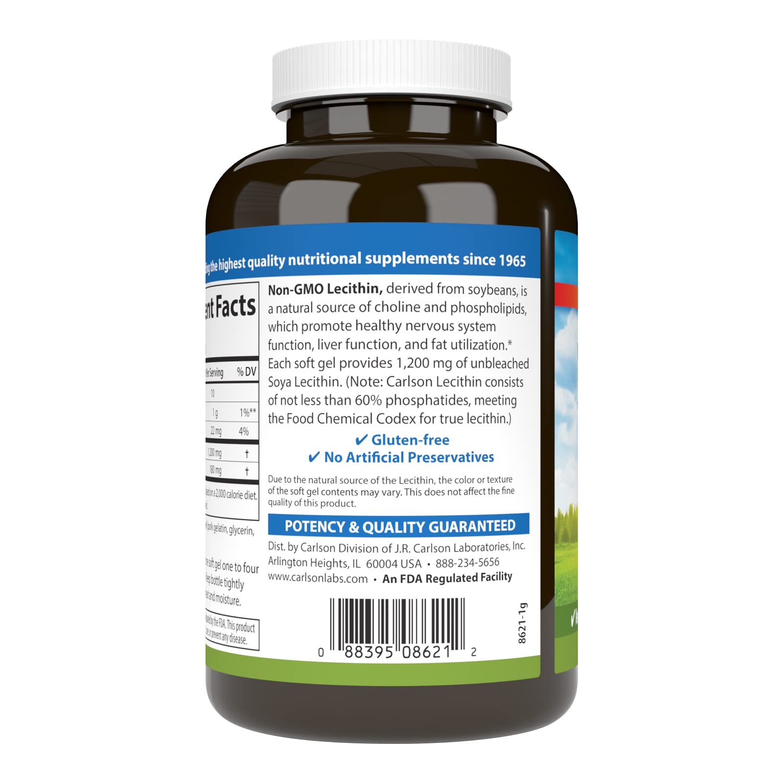 Carlson Lecithin, Non-GMO, 1200 mg, 100 Softgels