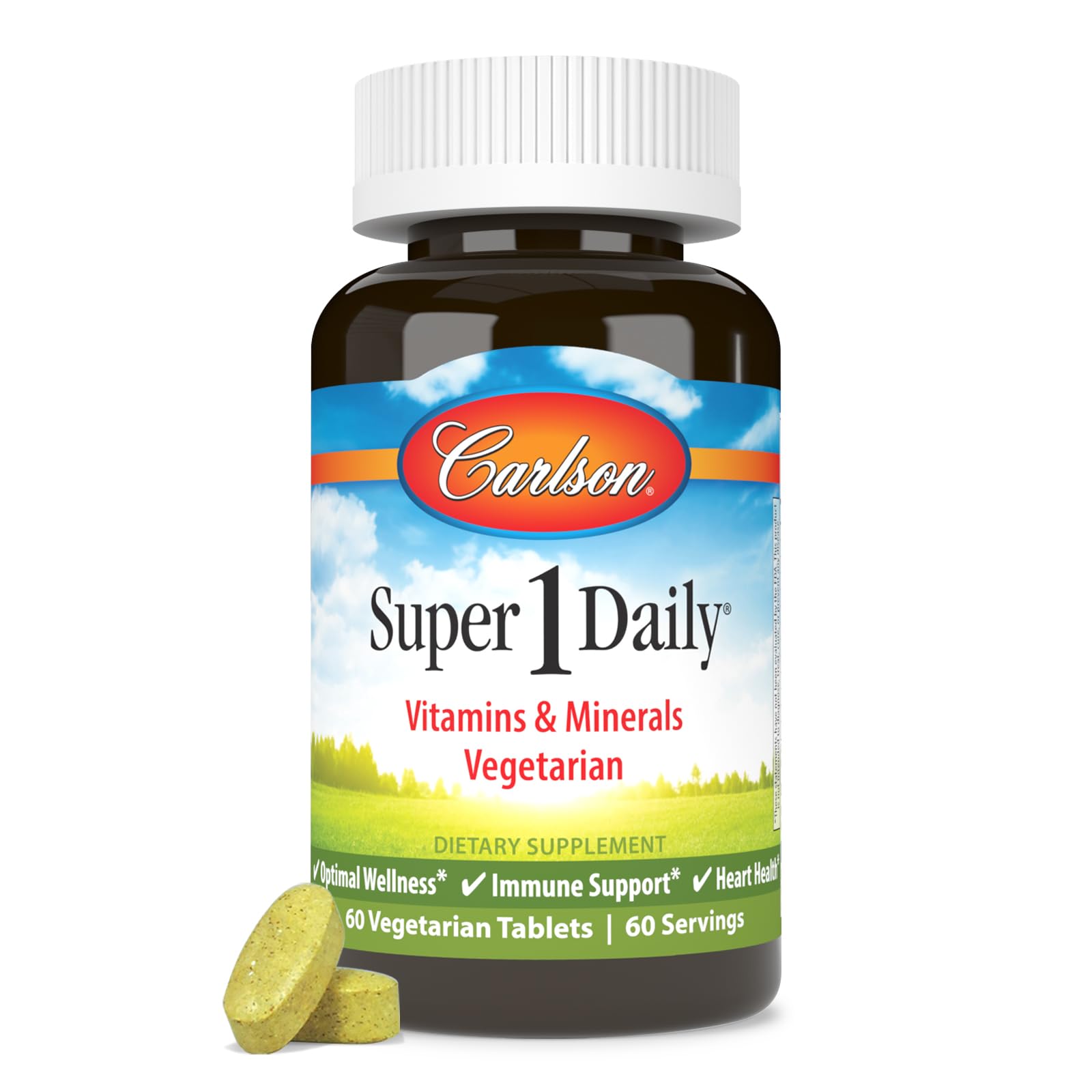 Carlson Super 1 Daily, Vegetarian Multiple Formula, 60 Tablets