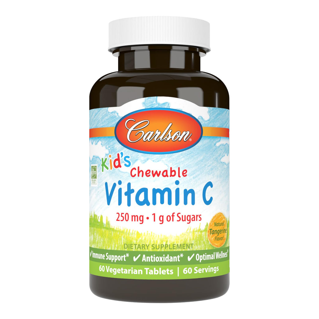 Carlson Kid's Chewable Vitamin C, 250 mg, 60 Vegetarian Chewable Tablets