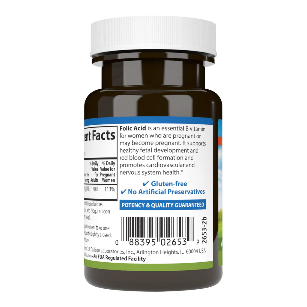 Carlson Folic Acid, 400 mcg, Prenatal Support, 300 Tablets