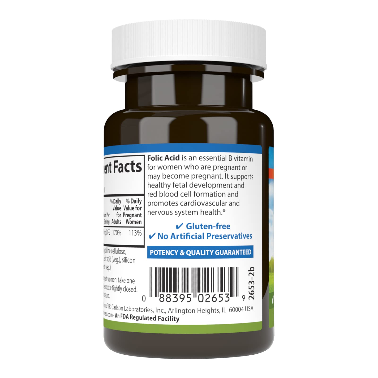 Carlson Folic Acid, 400 mcg, Prenatal Support, 300 Tablets