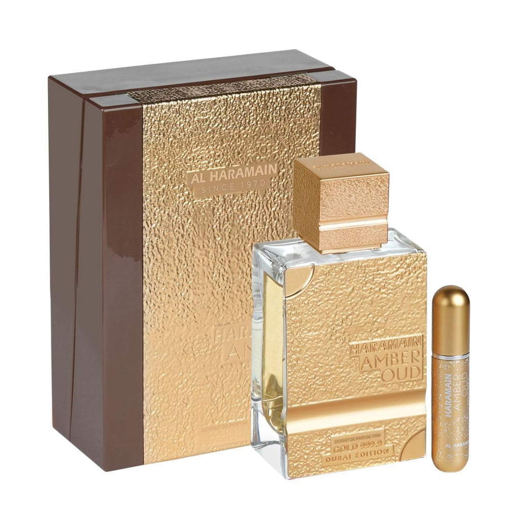 Amber Oud Gold 999.9 - Dubai Edition by Al Haramain for Unisex Adult - 2.53 oz Extrait De Parfum Spray