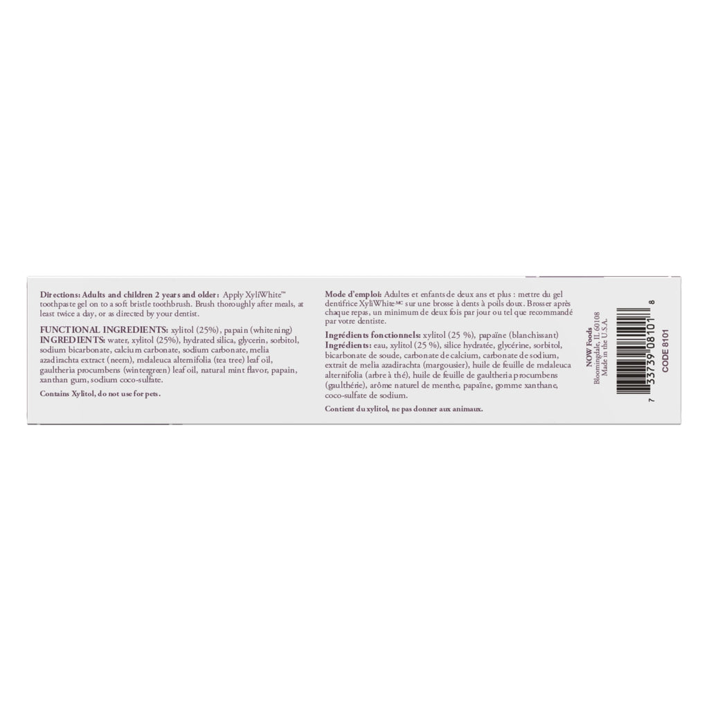 NOW Solutions, Xyliwhite™ Toothpaste Gel, Neem and Tea Tree, 6.4 oz